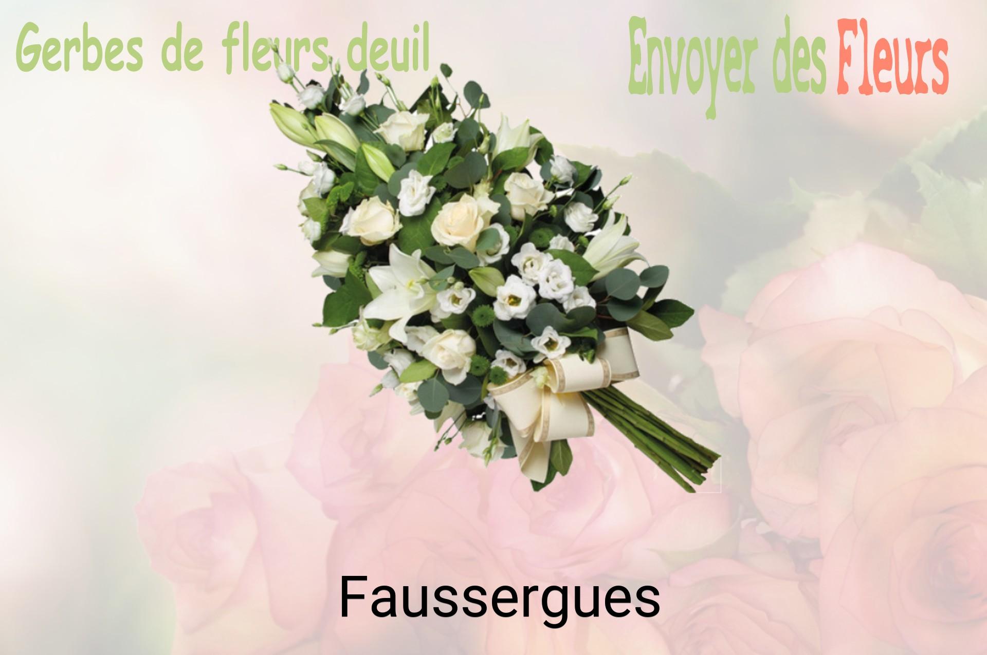 Gerbe de fleurs de deuil livrée à Faussergues